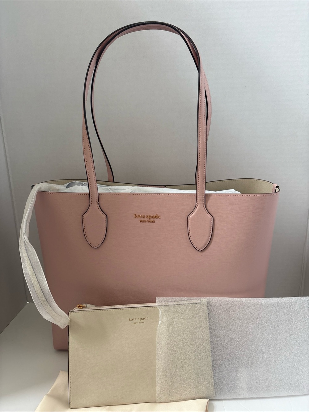 kate spade new york Tinsel Women's Tote Bag With Pouch - Rose Gold Brand New